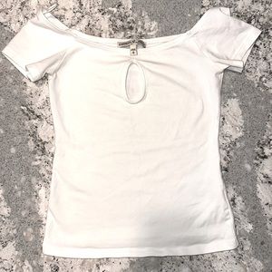 Express One Eleven Off-The-Shoulder Keyhole Top